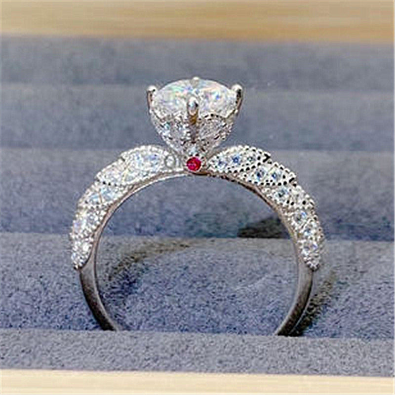 Anneaux de robe de mariée de déesse de zirconium de diamant à haute teneur en carbone