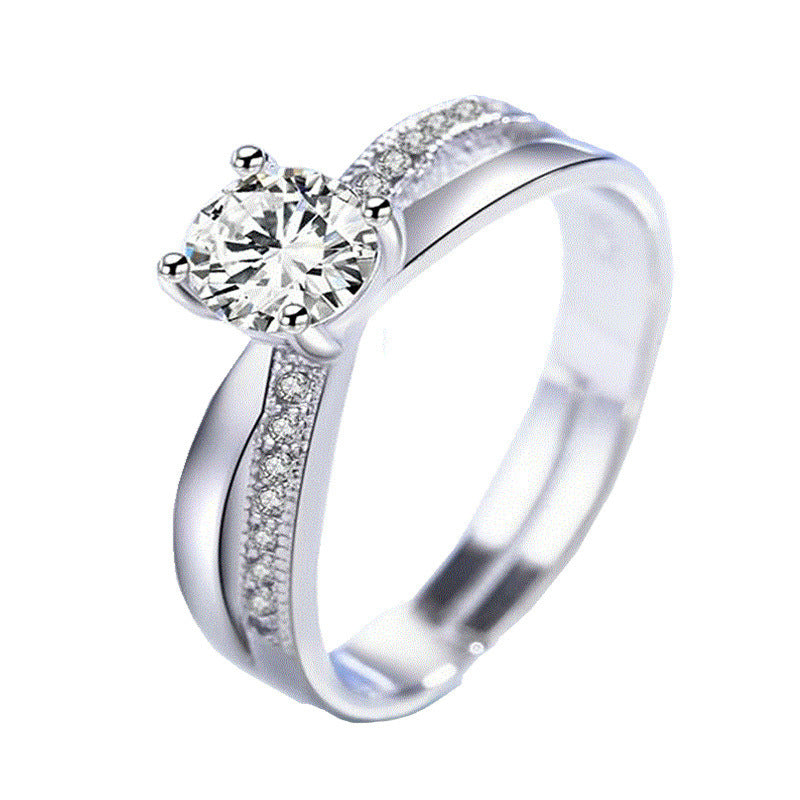 Fresh Cross Female Diamond Wedding Stylish Rings