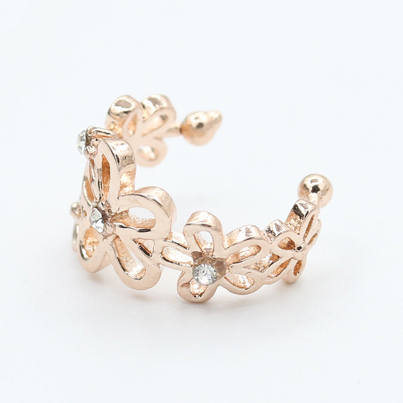 Korean Style Lady Flower Diamond Ears Ear Clip