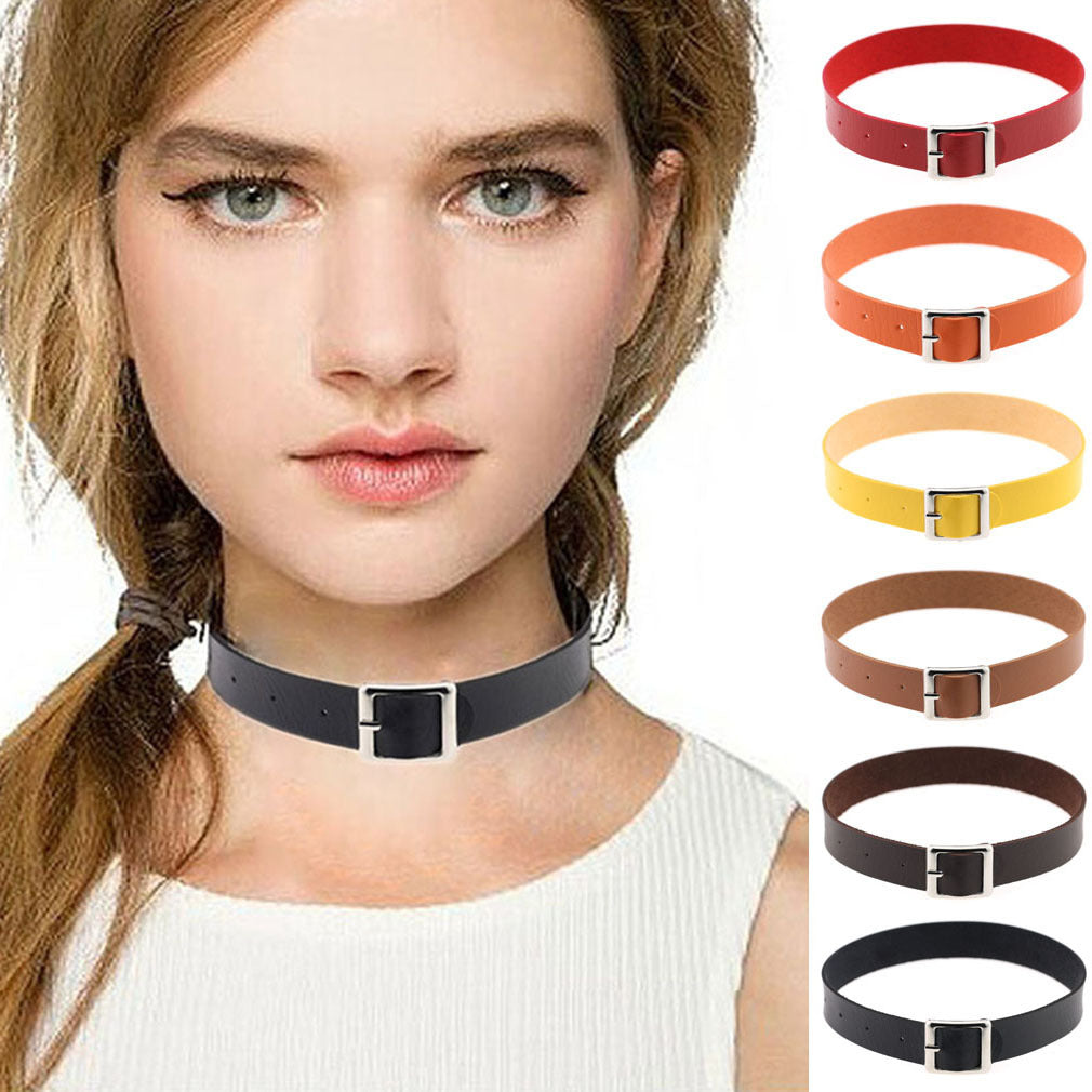 Women's Vintage Punk Rock Leather Collar Neck Band Necklaces