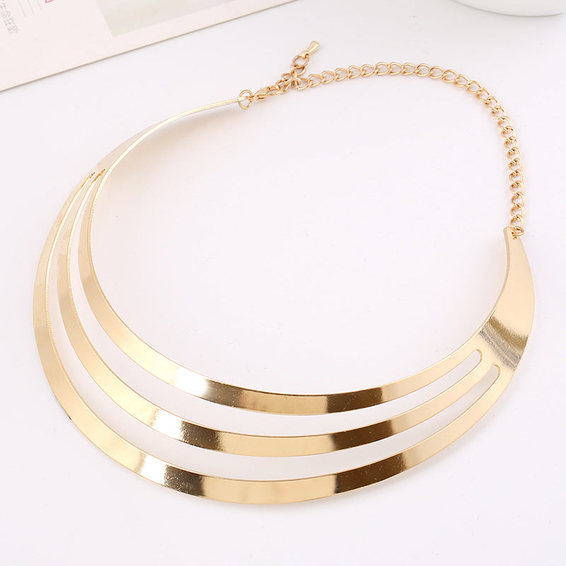 Women's Punk Metal Collar Exaggerated Glossy Sexy Necklaces