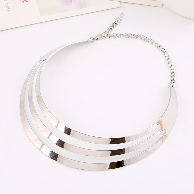 Women's Punk Metal Collar Exaggerated Glossy Sexy Necklaces