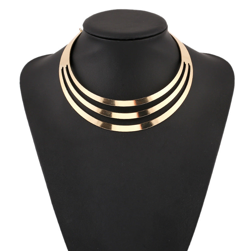 Women's Punk Metal Collar Exaggerated Glossy Sexy Necklaces