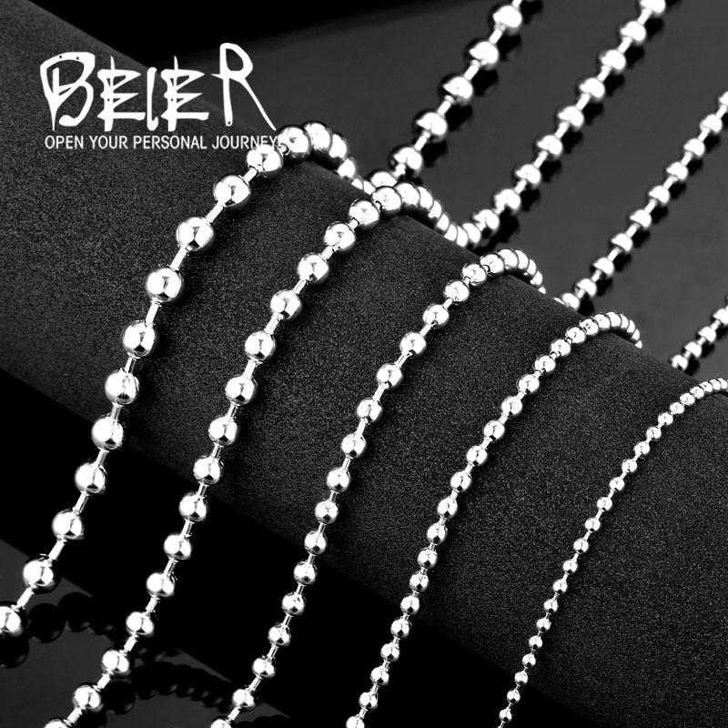 Women's & Men's & Steel Ball Bead Chain Fashionmonger Necklaces