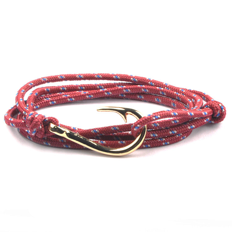 Vikings Style Navy Fishhook Anchor Chain Trendy Bracelet