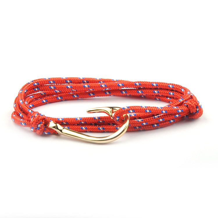 Vikings Style Navy Fishhook Anchor Chain Trendy Bracelet
