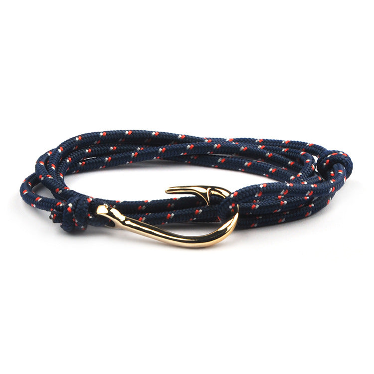 Vikings Style Navy Fishhook Anchor Chain Trendy Bracelet