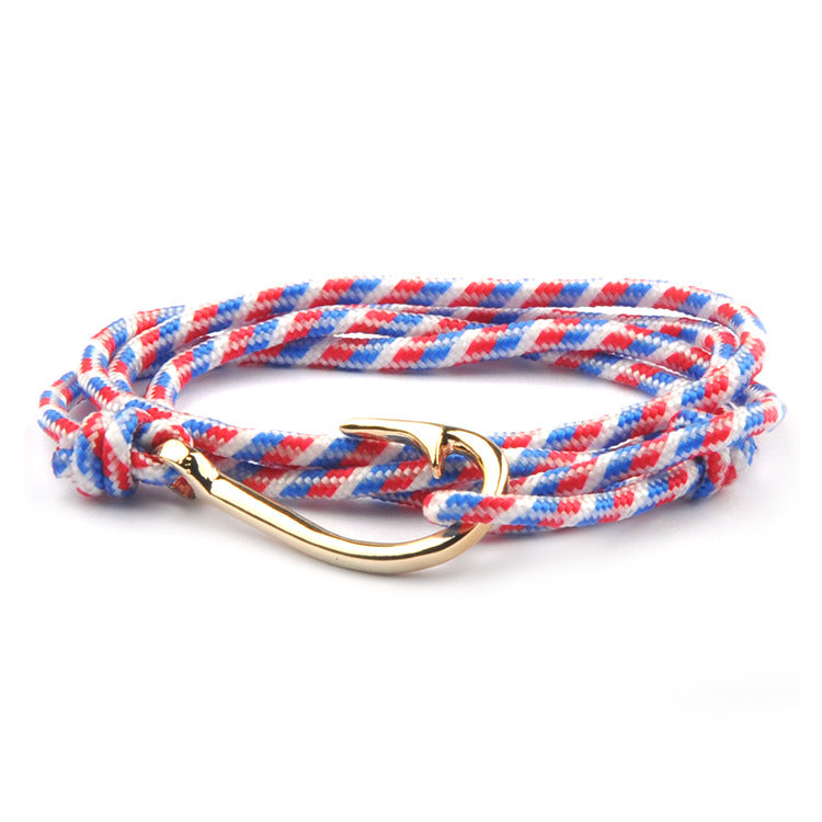 Vikings Style Navy Fishhook Anchor Chain Trendy Bracelet