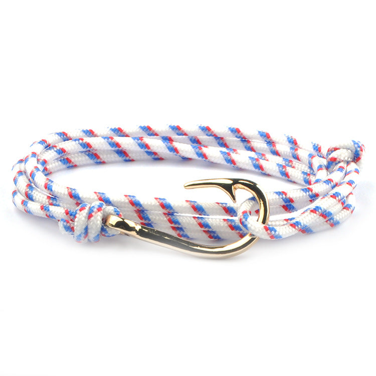 Vikings Style Navy Fishhook Anchor Chain Trendy Bracelet