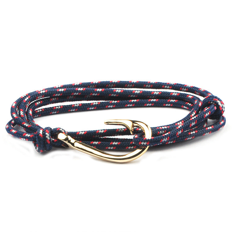 Vikings Style Navy Fishhook Anchor Chain Trendy Bracelet