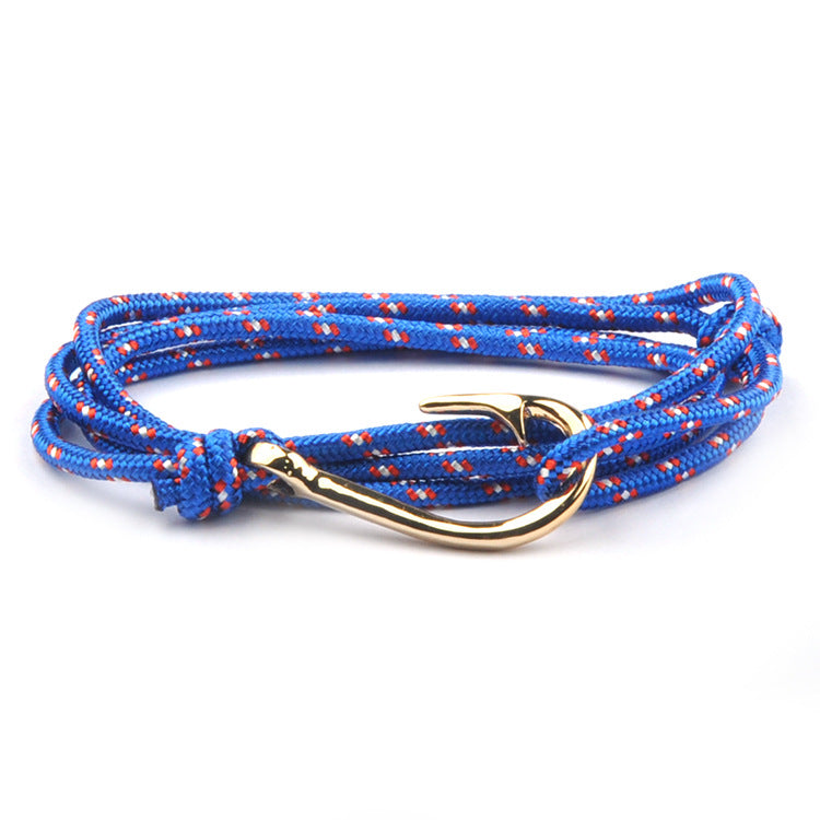 Vikings Style Navy Fishhook Anchor Chain Trendy Bracelet