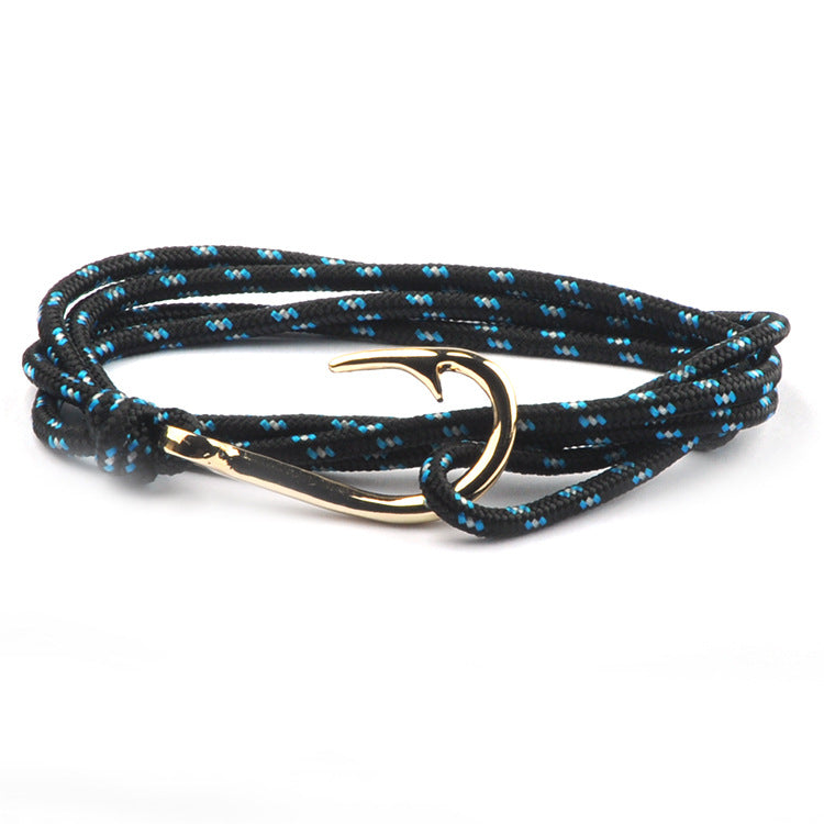 Vikings Style Navy Fishhook Anchor Chain Trendy Bracelet