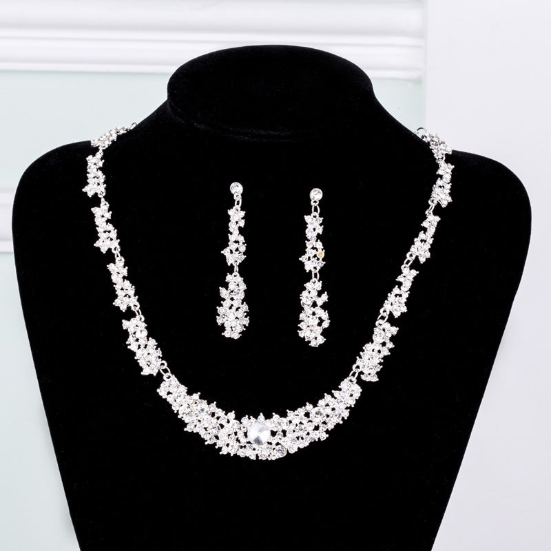 Bridal Alloy Two-piece Suit Crystal Wedding Jewelry Set