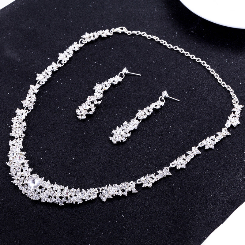 Bridal Alloy Two-piece Suit Crystal Wedding Jewelry Set