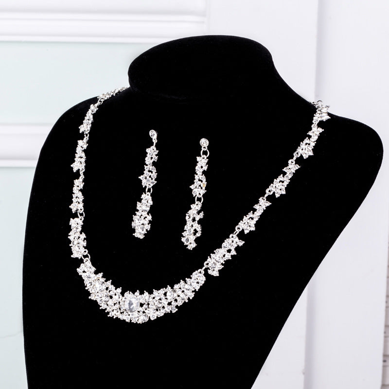 Bridal Alloy Two-piece Suit Crystal Wedding Jewelry Set