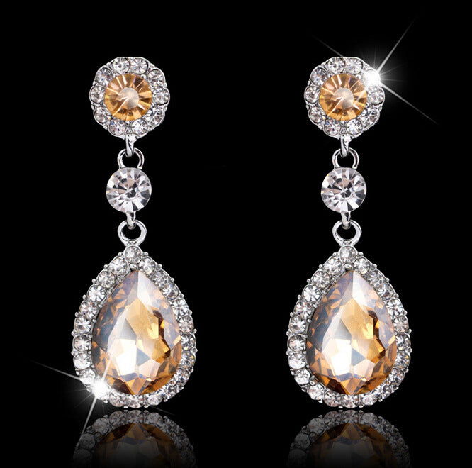 Women's Fashion Shiny Water Drop Crystal For Earrings