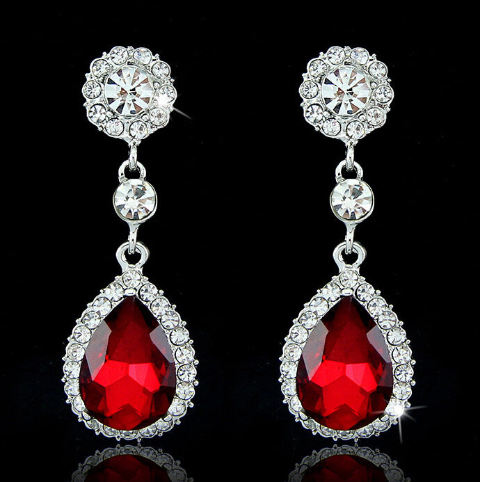 Women's Fashion Shiny Water Drop Crystal For Earrings