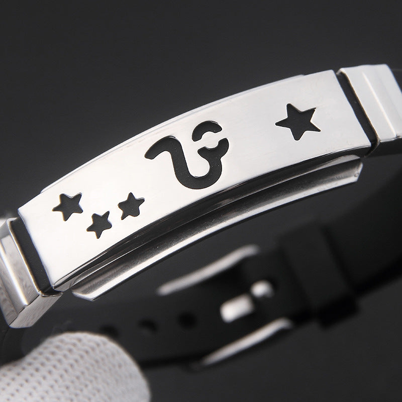 Stahl-Uhrenarmband, Paar-Geschenk, Schriftzug, Silikon-Edelstahlarmbänder