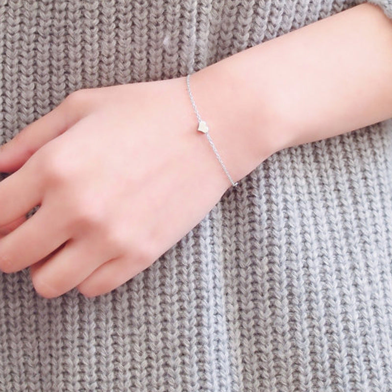 Stylish Fashion Simple Gold Heart Love Bracelets
