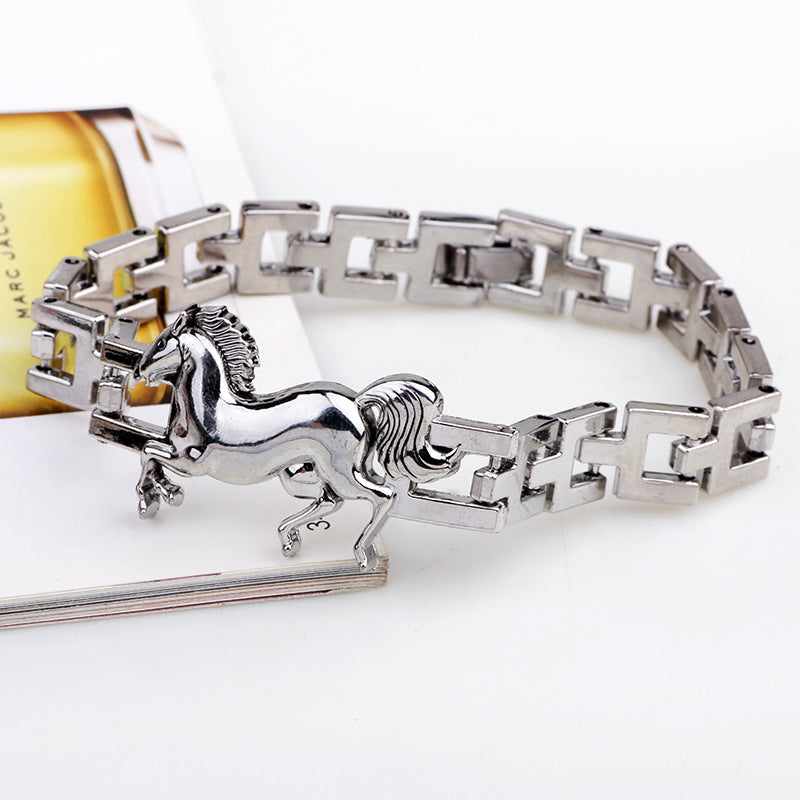 And Elegant Horse To Ornament Titanium Bracelets