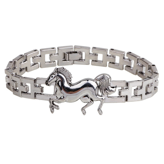 Und elegantes Pferd zum Verzieren von Titanarmbändern