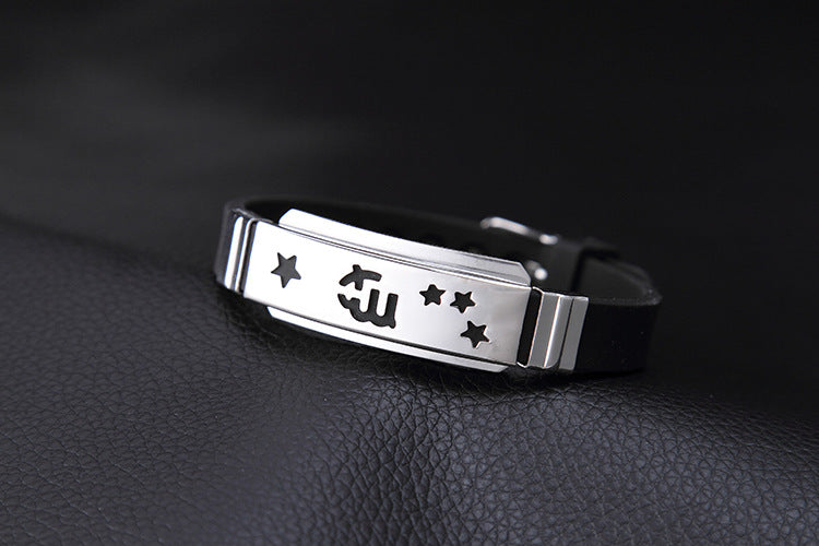 Bracelet de montre en acier Couple cadeau lettrage Bracelets en acier inoxydable en Silicone