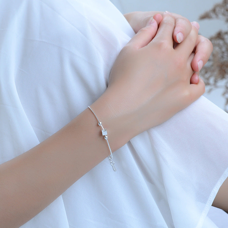 Square Prime Sier Version Sweet And Simple Fashion Bracelets