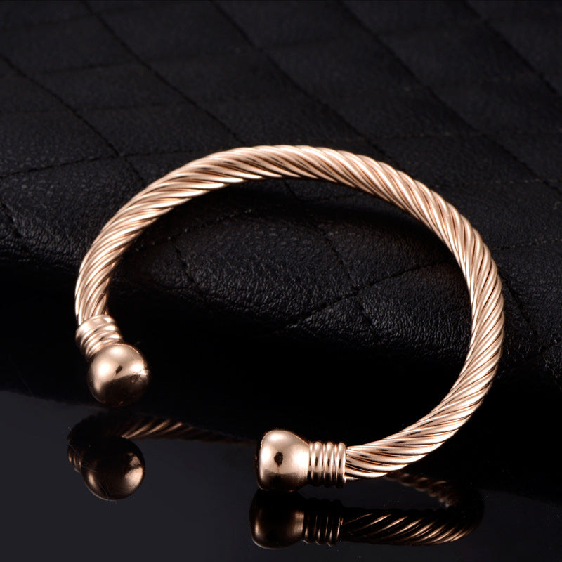 Women's European Gold Health Two Beads Gold-plated Bracelet