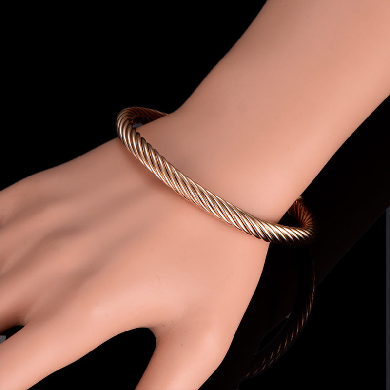 Women's European Gold Health Two Beads Gold-plated Bracelet