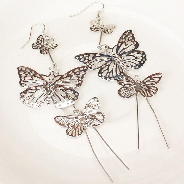 Beauty's Birth Day Hollow Butterfly Long Earrings