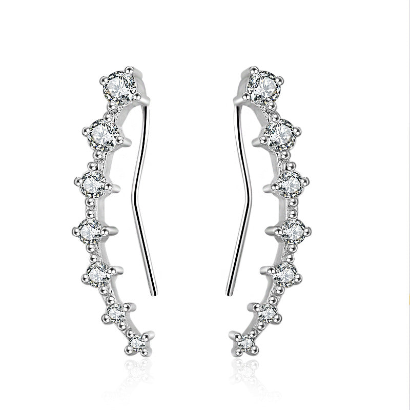 Boucles d'oreilles à plusieurs oreilles en diamant frais pour femmes, à la mode