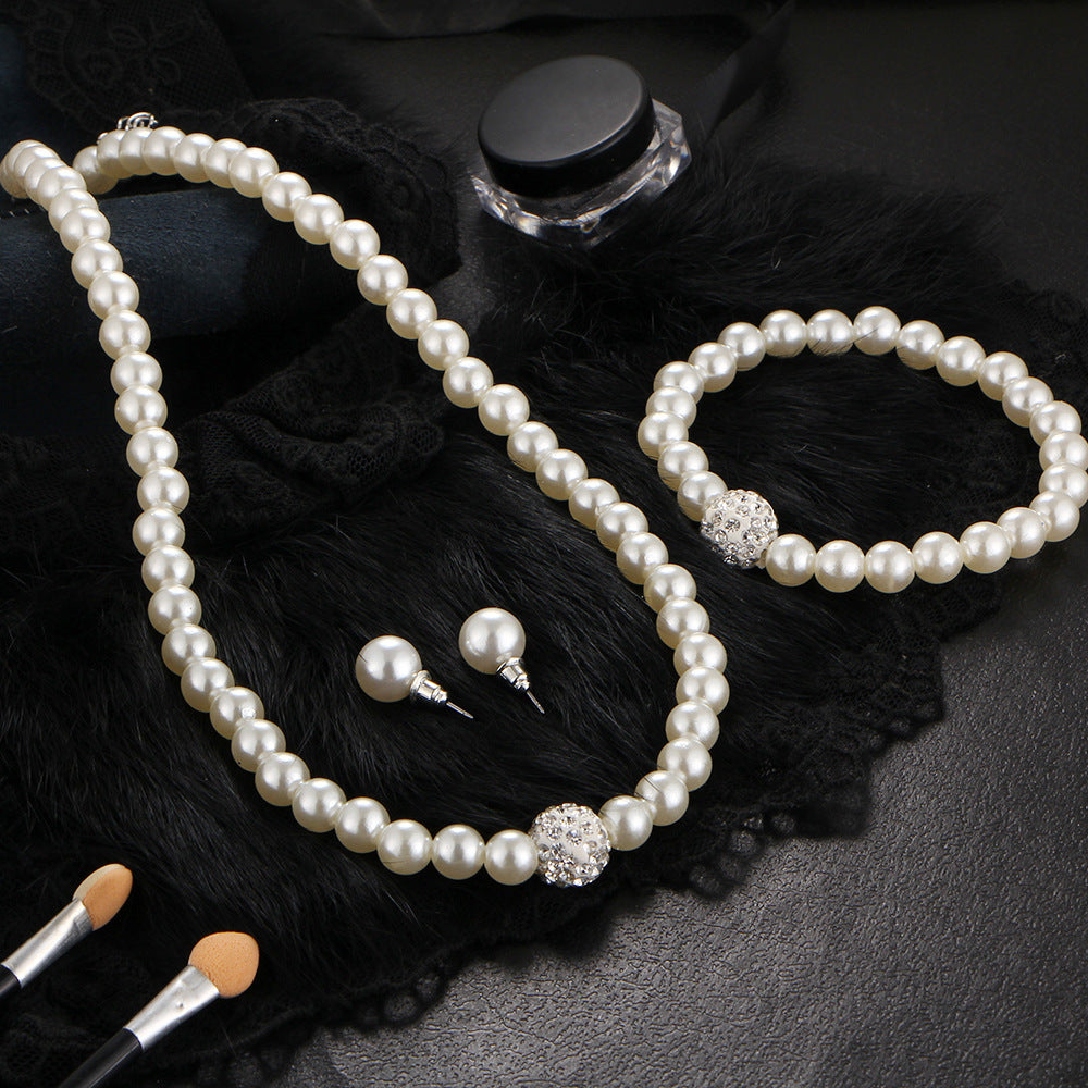 Bridal Sweater Chain Kit Spot Drill Artificial Pearl Jewelry Set