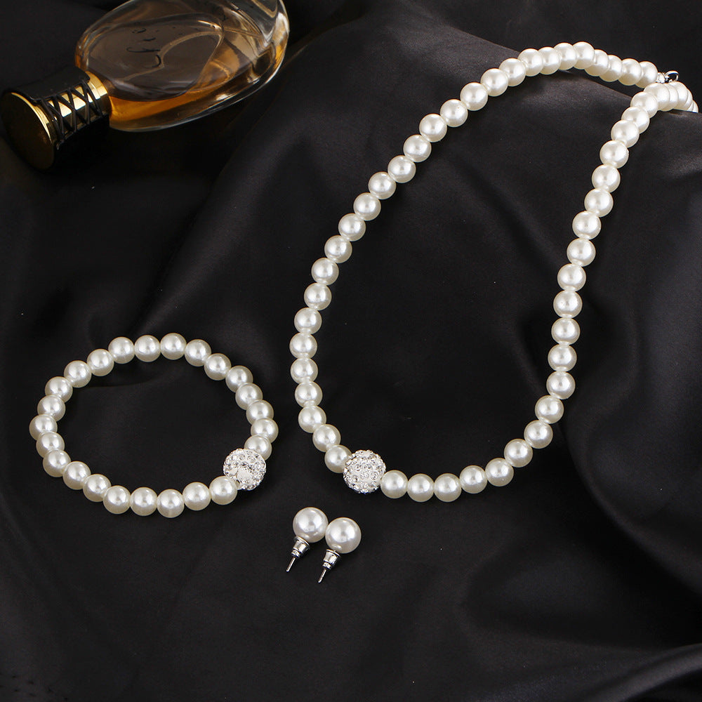 Bridal Sweater Chain Kit Spot Drill Artificial Pearl Jewelry Set