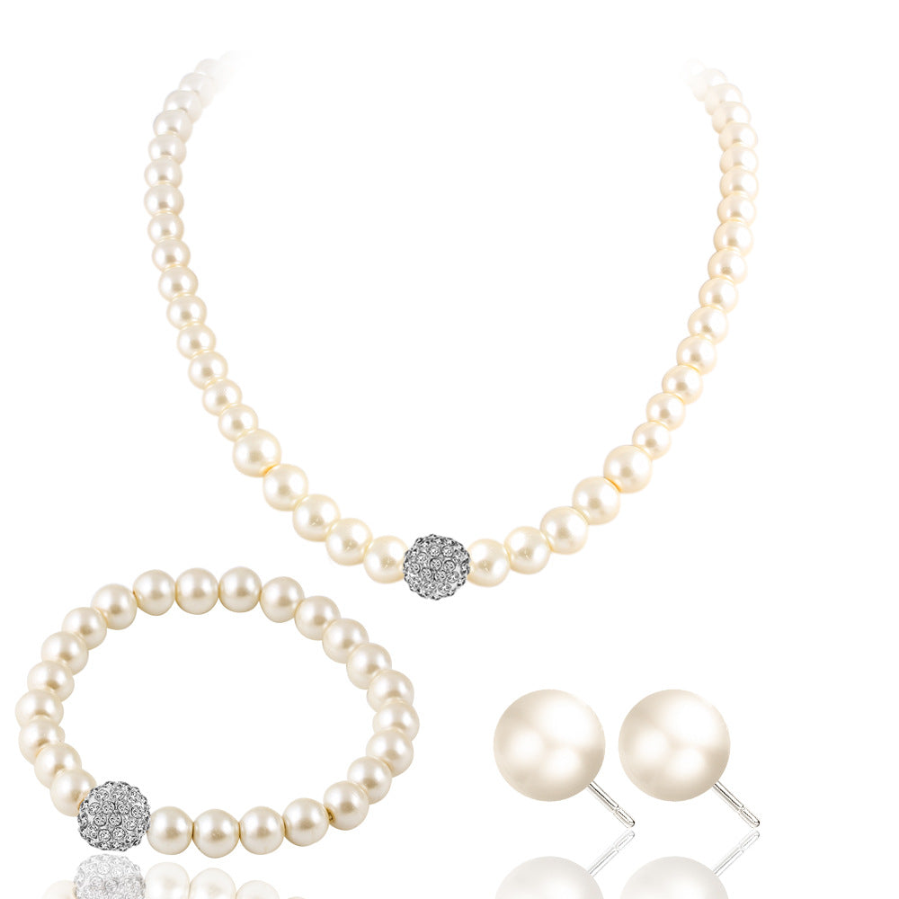 Bridal Sweater Chain Kit Spot Drill Artificial Pearl Jewelry Set