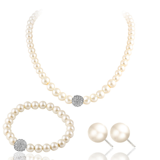 Bridal Sweater Chain Kit Spot Drill Artificial Pearl Jewelry Set