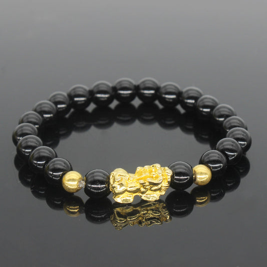 Women's & Men's & Hard Gold Imitation Stone Color Protection Bracelets