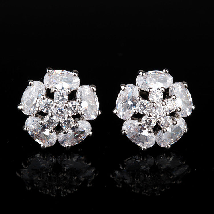 Flower Pure Sier Ear Pin Grade Earrings