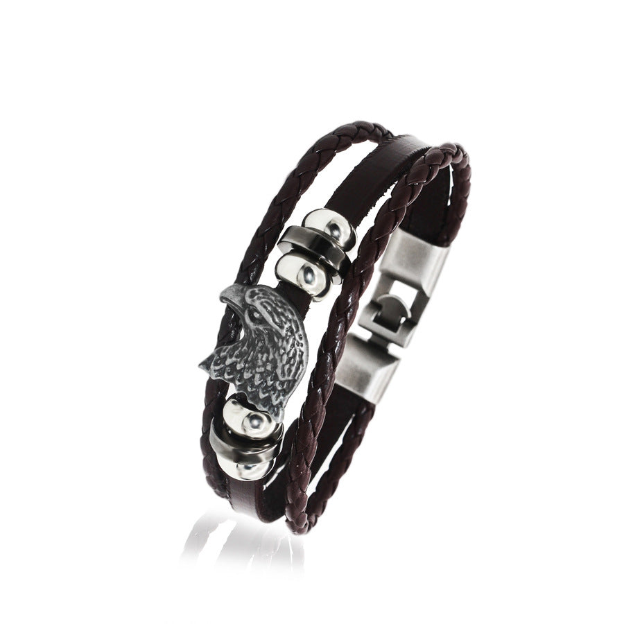 Herren Anker Rindsleder Kette Punk Vintage Schmuck Armbänder