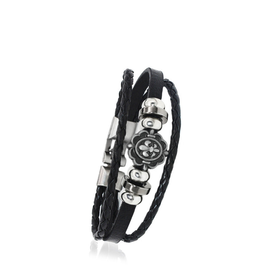 Herren Anker Rindsleder Kette Punk Vintage Schmuck Armbänder