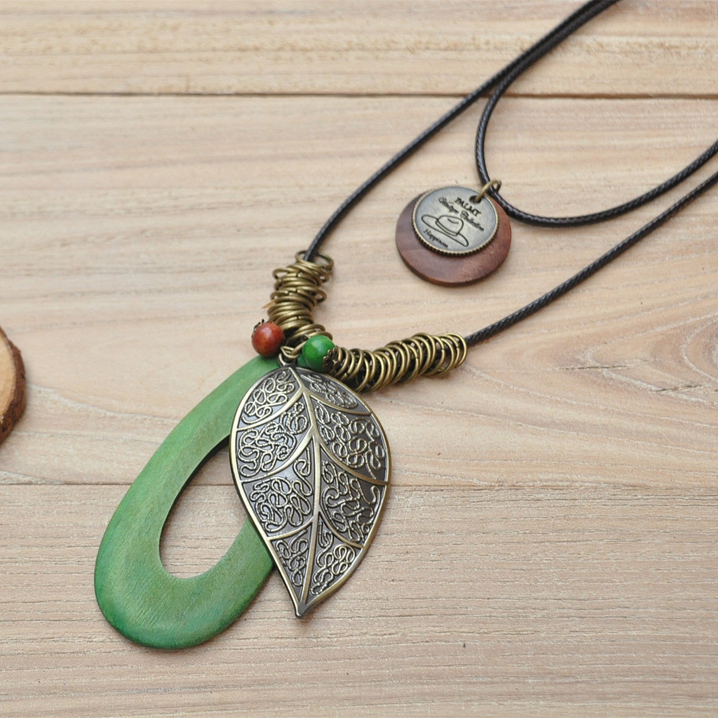 Sweater Chain Long Simple Retro Leaf Necklace