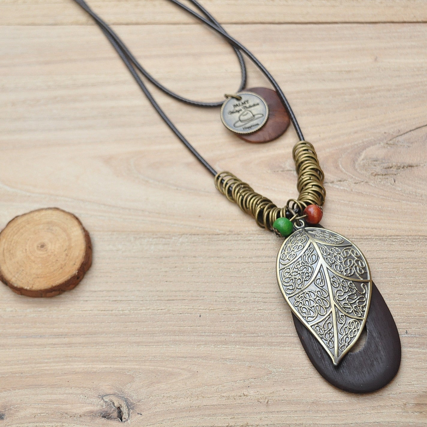 Sweater Chain Long Simple Retro Leaf Necklace