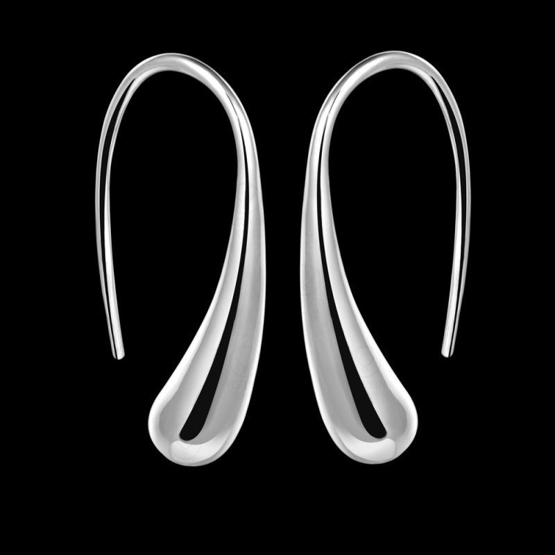 Plated Ear Hook Stylish Water Drop Earrings