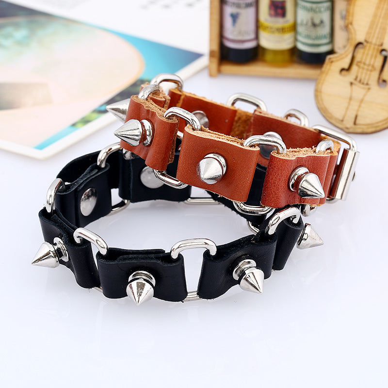 Herren Ornament Einfache Rindsleder Personalisierte Punk-Armbänder