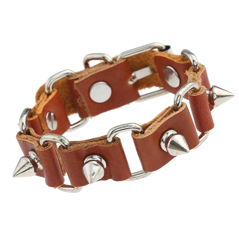 Herren Ornament Einfache Rindsleder Personalisierte Punk-Armbänder