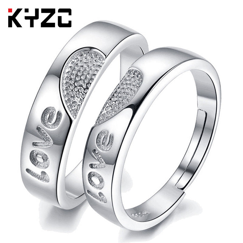 Sier Accessories Open Couple Female Korean Style Zircon Rings