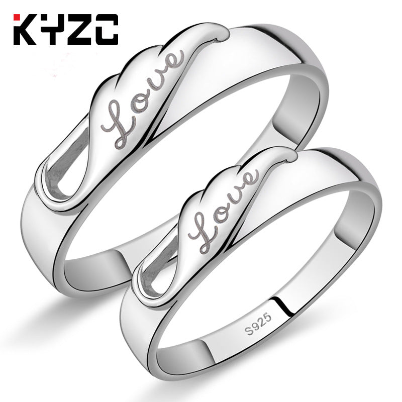 Sier Accessories Open Couple Female Korean Style Zircon Rings