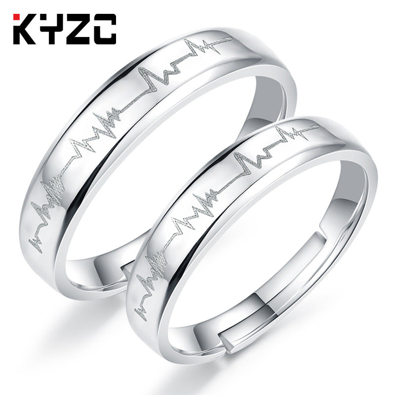 Sier Accessories Open Couple Female Korean Style Zircon Rings