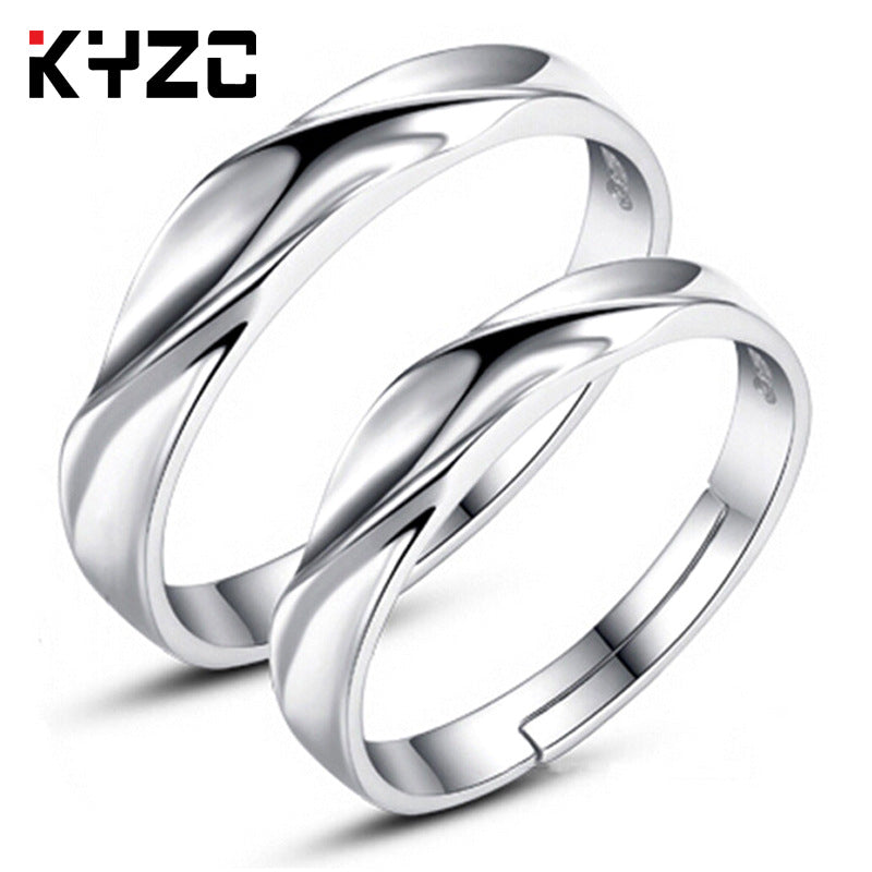 Sier Accessories Open Couple Female Korean Style Zircon Rings