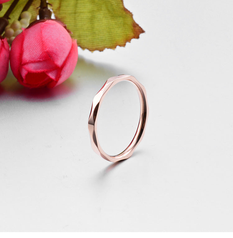 Women's Couple Fine Diamond Rose Gold Little Finger Hand Rings