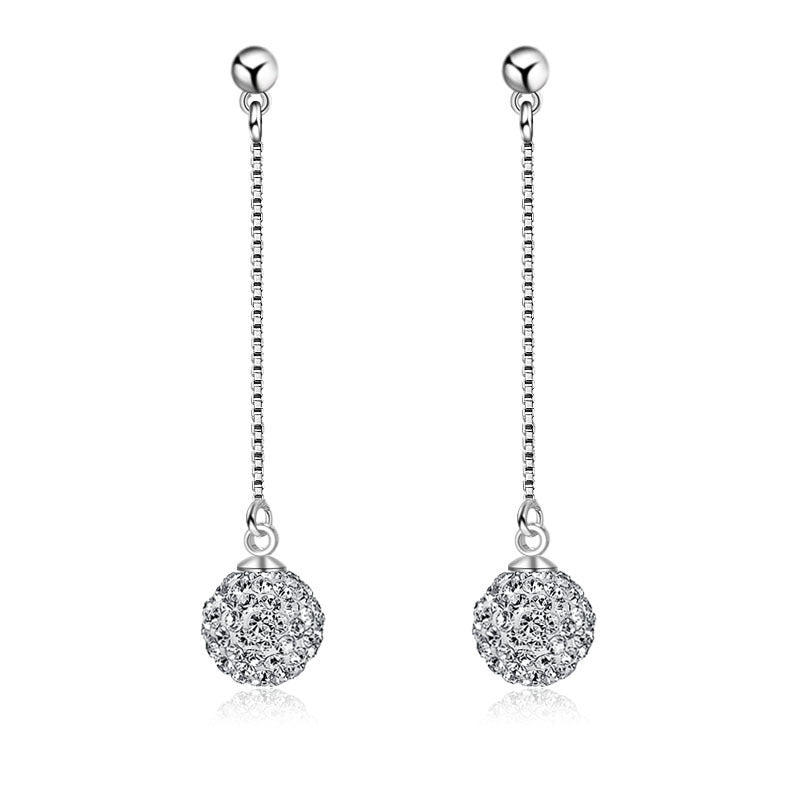 Style Ornament Full Diamond Long Tassel Earrings